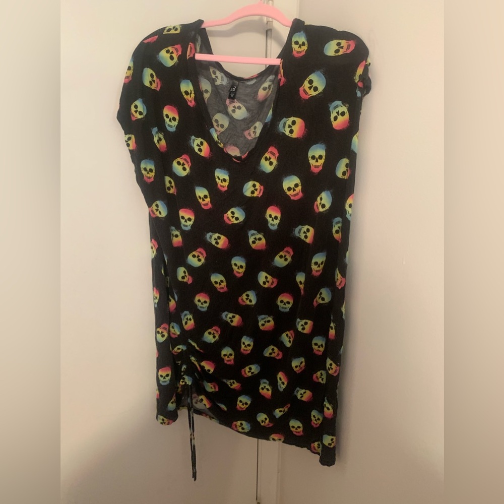 Torrid Short Sleeve Skull Sleep Mini Dress/Shirt